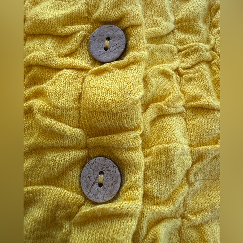 Free People Beach Sunny Yellow Button Down Bomber Cardigan M - Picture 5 of 10